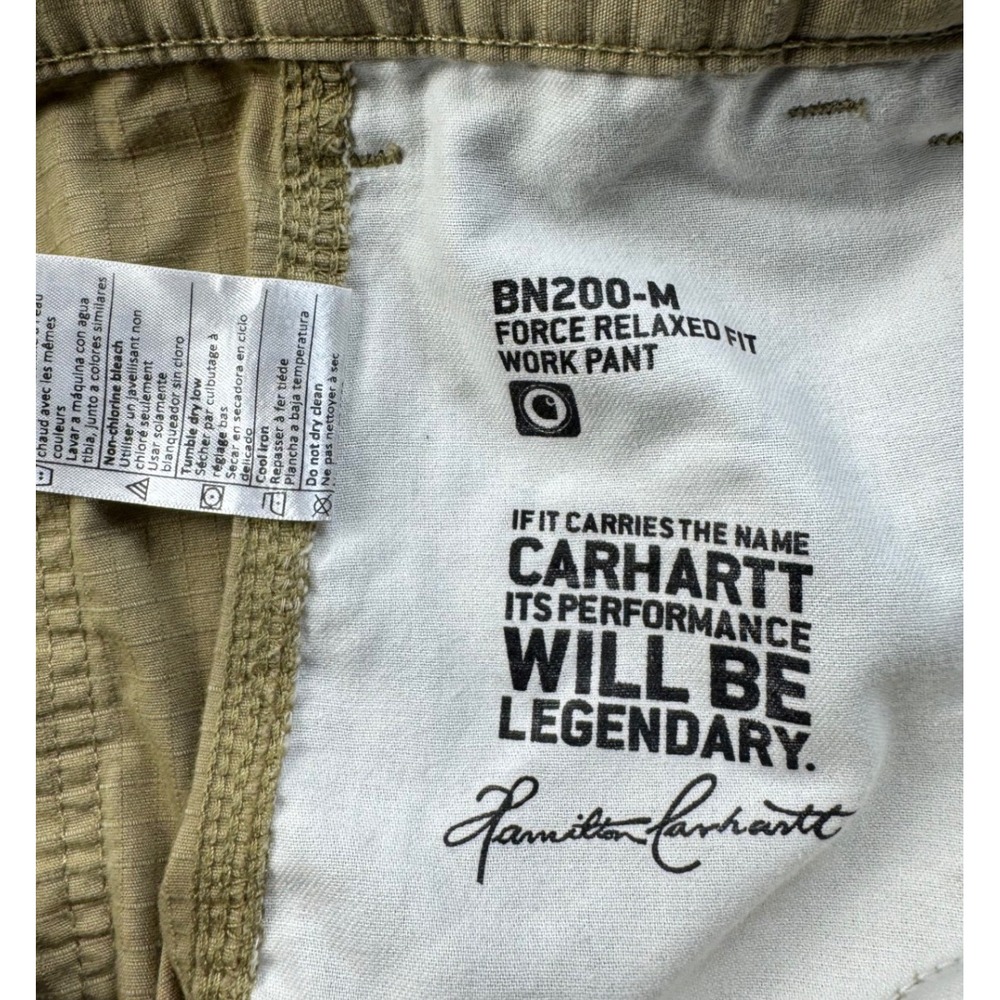 Carhartt Mens Relaxed Fit Work Pants Cargo Khaki Size 44x30 - Picture 4 of 8